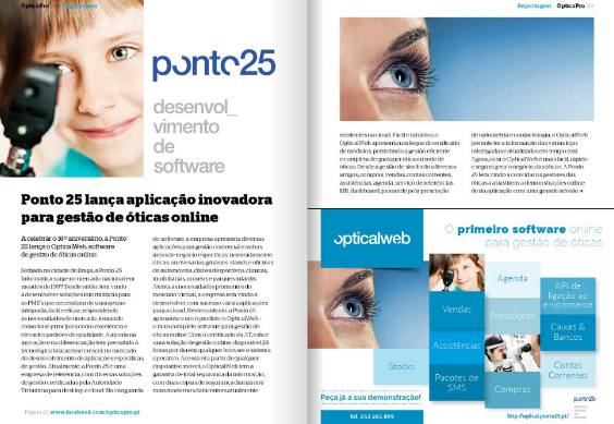 OpticalWeb em destaque na publicação Opticapro